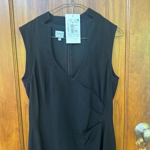 NWT Vintage Armani Collezioni Black Sleeveless Dress with Tuxedo collar (6) - Picture 8 of 12